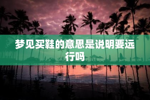 梦见买鞋的意思是说明要远行吗
