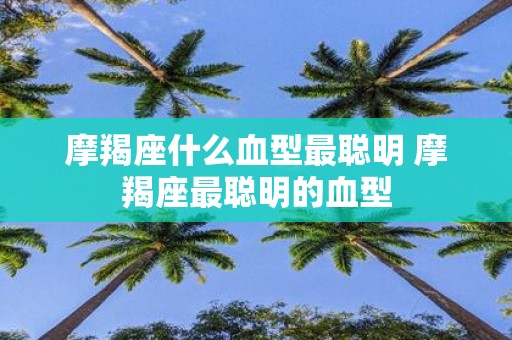 摩羯座什么血型最聪明 摩羯座最聪明的血型