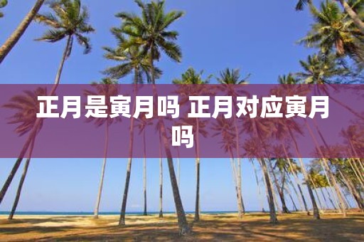 正月是寅月吗 正月对应寅月吗