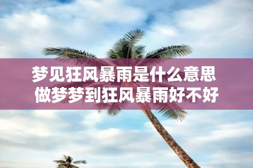 梦见狂风暴雨是什么意思 做梦梦到狂风暴雨好不好