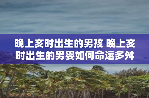 晚上亥时出生的男孩 晚上亥时出生的男婴如何命运多舛