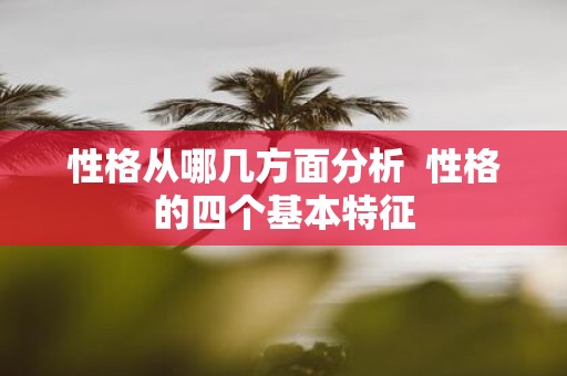 性格从哪几方面分析 性格的四个基本特征