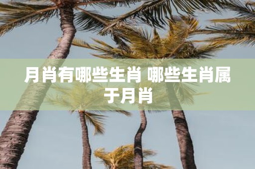 月肖有哪些生肖 哪些生肖属于月肖