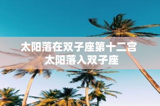 太阳落在双子座第十二宫 太阳落入双子座