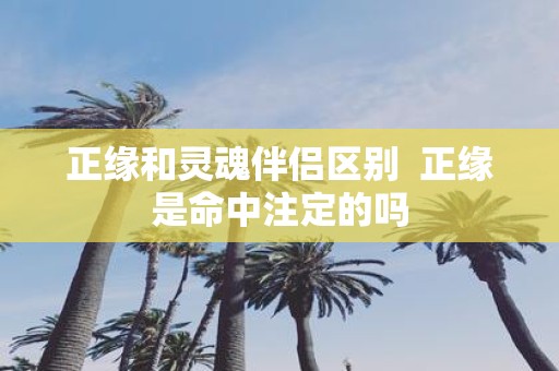正缘和灵魂伴侣区别 正缘是命中注定的吗