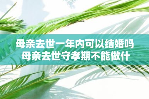 母亲去世一年内可以结婚吗 母亲去世守孝期不能做什么