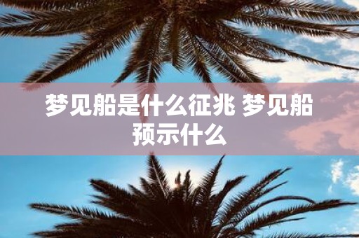 梦见船是什么征兆 梦见船预示什么
