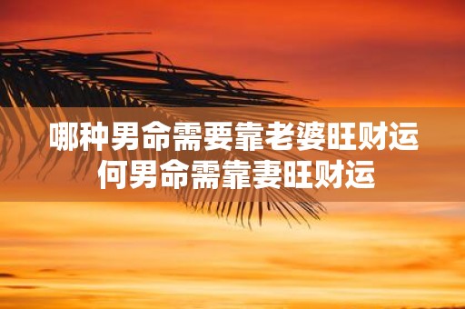 哪种男命需要靠老婆旺财运 何男命需靠妻旺财运
