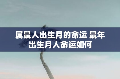 属鼠人出生月的命运 鼠年出生月人命运如何