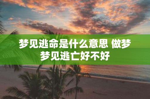 梦见逃命是什么意思 做梦梦见逃亡好不好