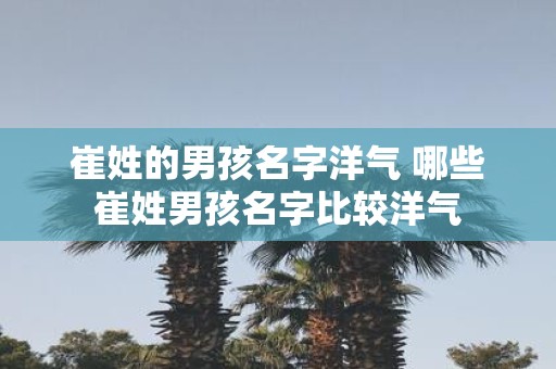 崔姓的男孩名字洋气 哪些崔姓男孩名字比较洋气
