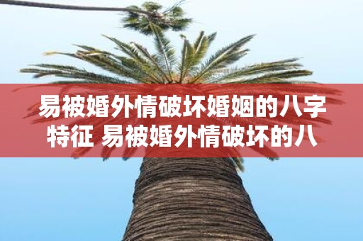 易被婚外情破坏婚姻的八字特征 易被婚外情破坏的八字特征是什么
