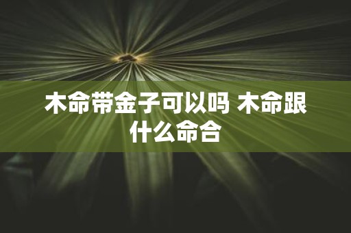 木命带金子可以吗 木命跟什么命合