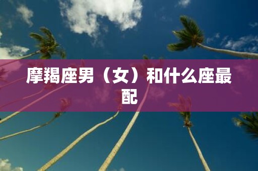 摩羯座男（女）和什么座最配