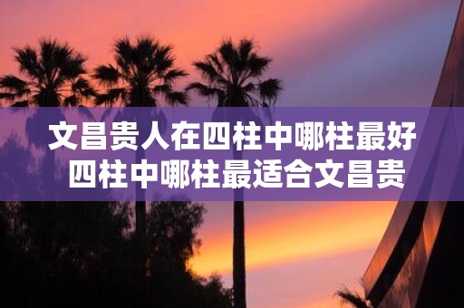 文昌贵人在四柱中哪柱最好 四柱中哪柱最适合文昌贵人