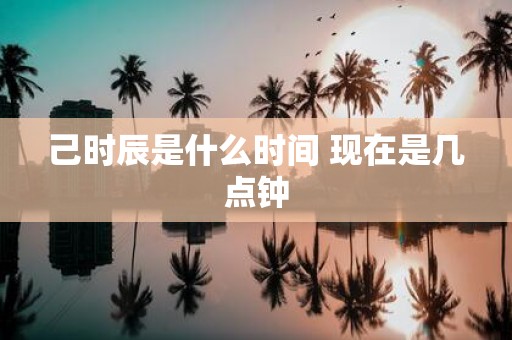 己时辰是什么时间 现在是几点钟