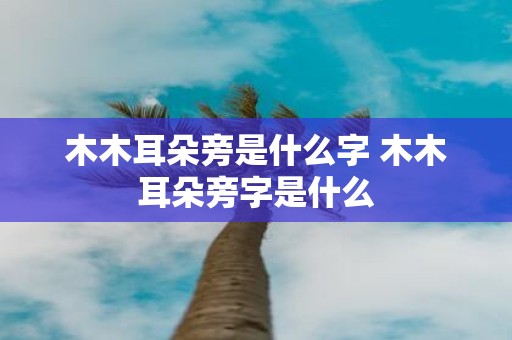 木木耳朵旁是什么字 木木耳朵旁字是什么