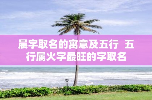 晨字取名的寓意及五行 五行属火字最旺的字取名