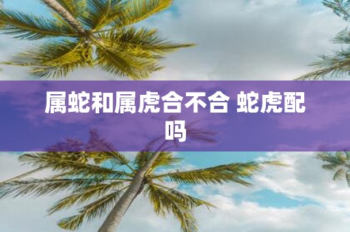 属蛇和属虎合不合 蛇虎配吗