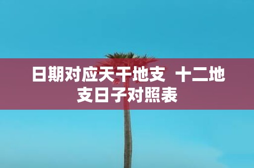 日期对应天干地支 十二地支日子对照表