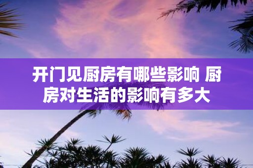 开门见厨房有哪些影响 厨房对生活的影响有多大