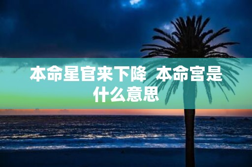 本命星官来下降 本命宫是什么意思