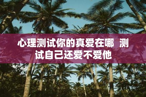 心理测试你的真爱在哪 测试自己还爱不爱他