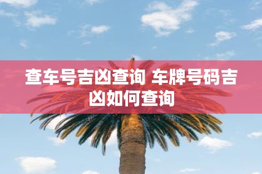 查车号吉凶查询 车牌号码吉凶如何查询