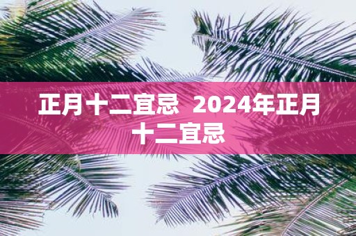 正月十二宜忌 2025年正月十二宜忌