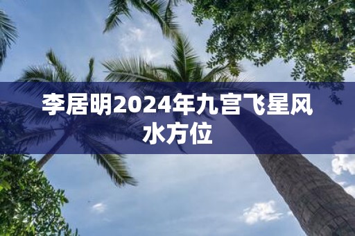 李居明2025年九宫飞星风水方位