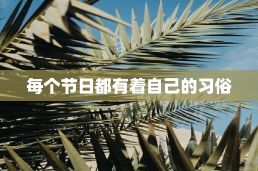 每个节日都有着自己的习俗