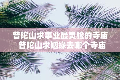 普陀山求事业最灵验的寺庙 普陀山求姻缘去哪个寺庙最灵验