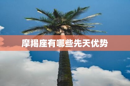 摩羯座有哪些先天优势