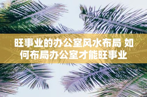旺事业的办公室风水布局 如何布局办公室才能旺事业