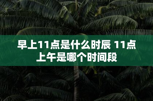 早上11点是什么时辰 11点上午是哪个时间段
