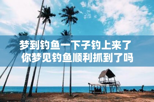梦到钓鱼一下子钓上来了 你梦见钓鱼顺利抓到了吗