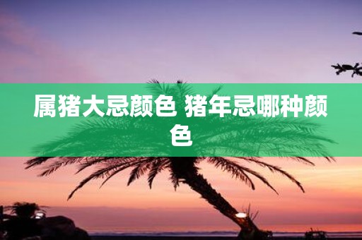 属猪大忌颜色 猪年忌哪种颜色