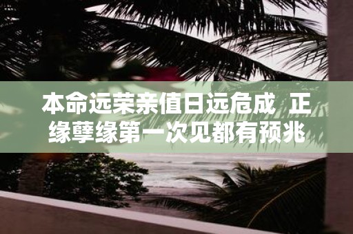 本命远荣亲值日远危成 正缘孽缘第一次见都有预兆