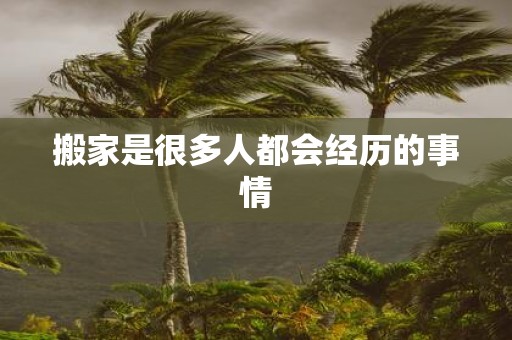 搬家是很多人都会经历的事情
