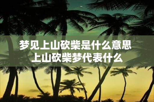 梦见上山砍柴是什么意思 上山砍柴梦代表什么