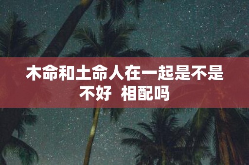 木命和土命人在一起是不是不好 相配吗
