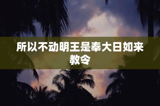 所以不动明王是奉大日如来教令