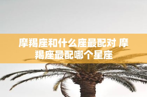 摩羯座和什么座最配对 摩羯座最配哪个星座