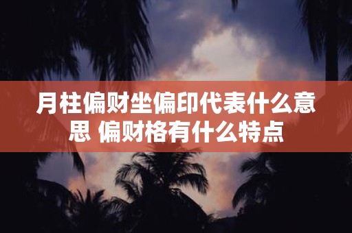 月柱偏财坐偏印代表什么意思 偏财格有什么特点