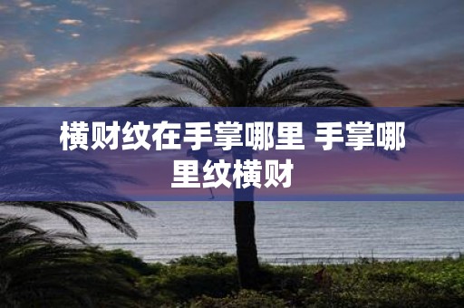 横财纹在手掌哪里 手掌哪里纹横财 横财纹在手掌哪里 手掌哪里纹横财