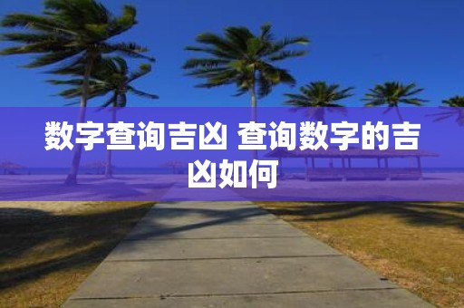 数字查询吉凶 查询数字的吉凶如何