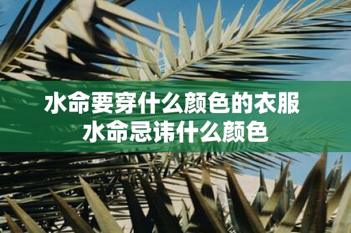 水命要穿什么颜色的衣服 水命忌讳什么颜色