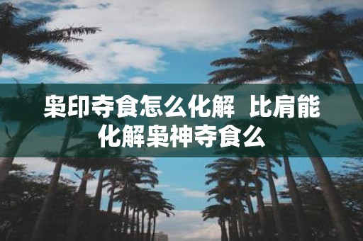 枭印夺食怎么化解 比肩能化解枭神夺食么