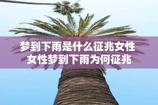 梦到下雨是什么征兆女性 女性梦到下雨为何征兆