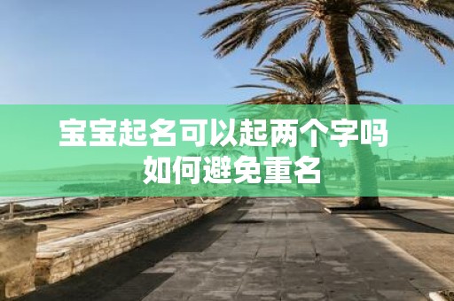 宝宝起名可以起两个字吗 如何避免重名